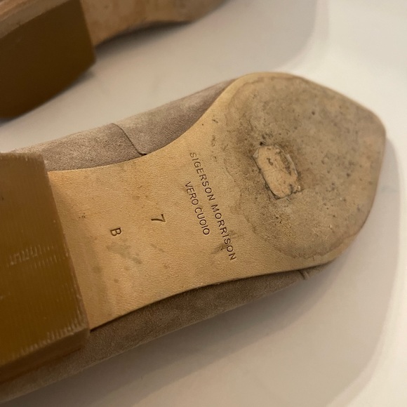 Sigerson Morrison | Pulie Pointy Suede Buckle Flat Blush - 7M Womens - Picture 13 of 14